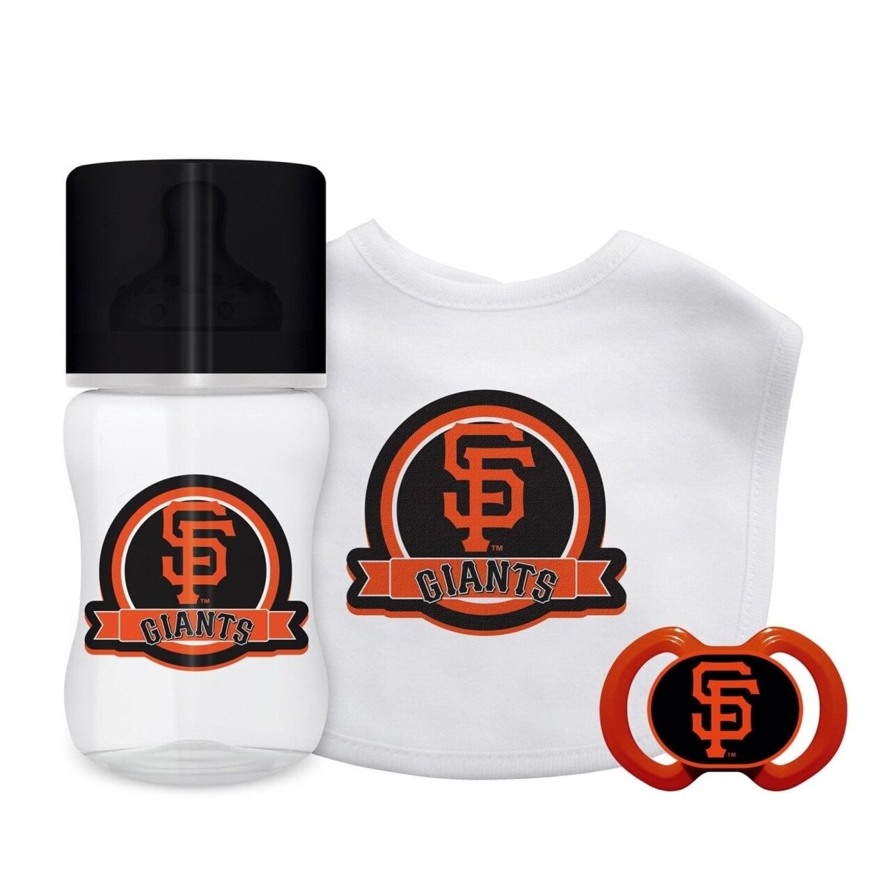 San Francisco Giants Baby Fanatic 3-Piece Gift Set Bpa-Free Bib Bottle Pacifier